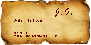 John István névjegykártya
