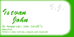 istvan john business card